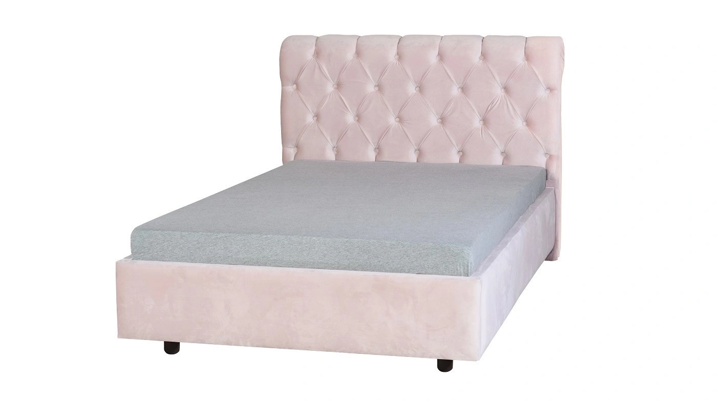 מיטה מרופדת וחצי אמה צבע ורוד | כולל ארגז מצעים